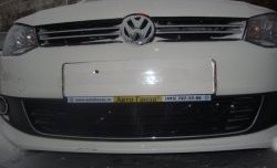 2 089 р. Сетка на бампер Russtal (черная) Volkswagen Polo 5 седан дорестайлинг (2009-2015)  с доставкой в г. Кемерово. Увеличить фотографию 3