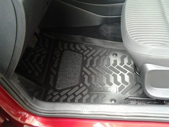 1 779 р. Коврики салона Aileron (3D с подпятником)  Volkswagen Polo  5 (2009-2020) седан дорестайлинг, седан рестайлинг  с доставкой в г. Кемерово. Увеличить фотографию 4