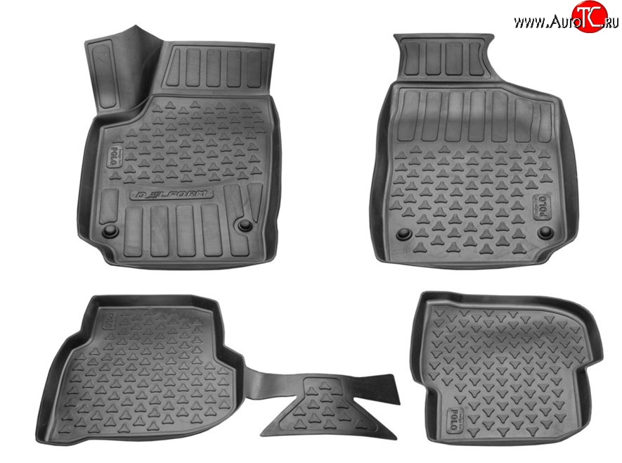 1 199 р. Комплект ковриков в салон Delform 4 шт. (полиуретан) Volkswagen Polo 5 хэтчбек дорестайлинг (2009-2015)  с доставкой в г. Кемерово