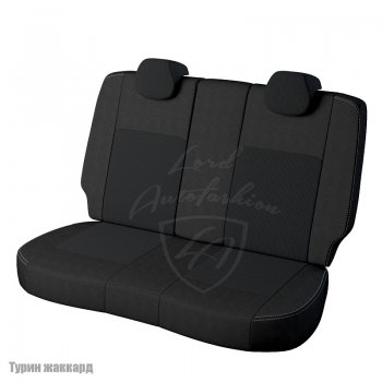 6 749 р. Чехлы для сидений Lord Autofashion Турин (жаккард, сплошная спинка) Volkswagen Polo 5 седан дорестайлинг (2009-2015) (Черный, вставка Эльбрус)  с доставкой в г. Кемерово. Увеличить фотографию 2