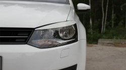 999 р. Реснички RA на фары  Volkswagen Polo  5 (2009-2020) седан дорестайлинг, хэтчбек дорестайлинг, седан рестайлинг (Неокрашенные)  с доставкой в г. Кемерово. Увеличить фотографию 2