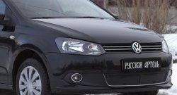 2 399 р. Защитная сетка решетки переднего бампера РА (Highline)  Volkswagen Polo  5 (2009-2015) хэтчбек дорестайлинг  с доставкой в г. Кемерово. Увеличить фотографию 1