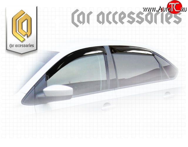2 699 р. Комплект дефлекторов окон CA Plastic Volkswagen Polo 5 седан дорестайлинг (2009-2015) (Classic полупрозрачный, Без хром.молдинга)  с доставкой в г. Кемерово