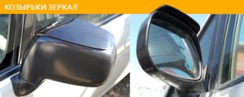 Козырьки зеркал CA-Plastik Volkswagen Polo 5 седан дорестайлинг (2009-2015) (Classic полупрозрачный)