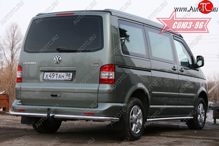 10 844 р. Защита заднего бампера Souz-96 (d60) Volkswagen Transporter T5 дорестайлинг (2003-2009)  с доставкой в г. Кемерово