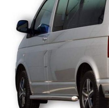 Защита порогов ТехноСфера (Техно Сфера) (нержавейка, 63.5 mm) Volkswagen Transporter  T5 (2009-2015) рестайлинг
