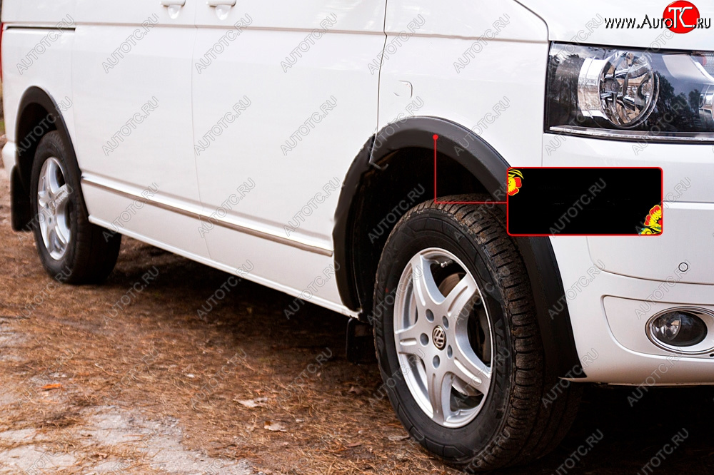 2 709 р. Накладка колесной арки RA (передняя правая) Volkswagen Transporter T5 рестайлинг (2009-2015) (Поверхность глянец под покраску, Неокрашенная)  с доставкой в г. Кемерово