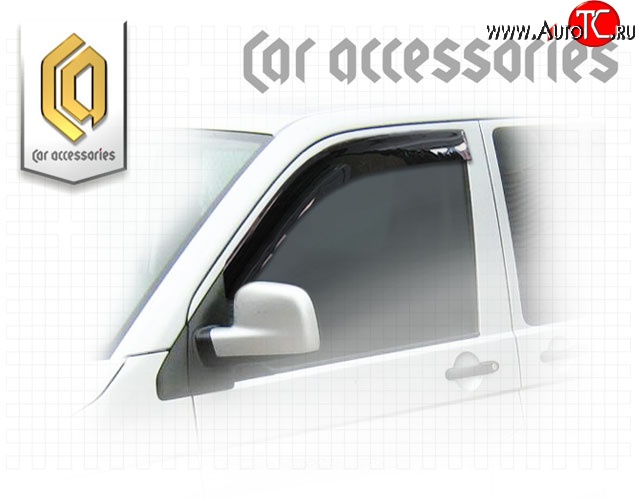 1 839 р. Комплект дефлекторов окон CA Plastic Volkswagen Transporter T5 дорестайлинг (2003-2009) (Classic черный, Без надписи)  с доставкой в г. Кемерово