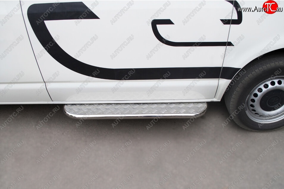 27 949 р. Широкая защита порогов с трубой d42 мм SLITKOFF v2  Volkswagen Transporter  T5 (2003-2009) дорестайлинг  с доставкой в г. Кемерово