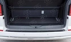 Накладка защитная на верхнюю часть заднего бампера Russtal Volkswagen Caravelle T6 дорестайлинг (2015-2019) (Нержавейка полированная)