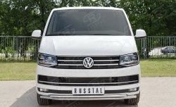 19 549 р. Защита переднего бампера (2 трубыØ42 мм, нержавейка) SLITKOFF Volkswagen Transporter T6 дорестайлинг (2015-2019)  с доставкой в г. Кемерово. Увеличить фотографию 2