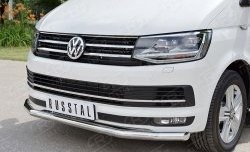 17 499 р. Защита переднего бампера (Ø63 мм, нержавейка) SLITKOFF  Volkswagen Caravelle  T6 - Transporter  T6  с доставкой в г. Кемерово. Увеличить фотографию 2