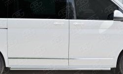 13 549 р. Защита порогов (левая сторона, длинная база, труба, d63 мм) SLITKOFF  Volkswagen Caravelle  T6 - Transporter  T6 (Скос на торцах 45°)  с доставкой в г. Кемерово. Увеличить фотографию 3