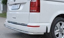 15 999 р. Защита заднего бампера (Ø42 мм, нержавейка, длинная версия) SLITKOFF Volkswagen Transporter T6 дорестайлинг (2015-2019)  с доставкой в г. Кемерово. Увеличить фотографию 3
