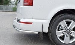15 999 р. Защита заднего бампера (Ø42 мм, нержавейка, длинная версия) SLITKOFF Volkswagen Transporter T6 дорестайлинг (2015-2019)  с доставкой в г. Кемерово. Увеличить фотографию 4