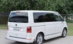 Защита заднего бампера (Ø63 мм секция, нержавейка, длинная база) SLITKOFF Volkswagen Caravelle  T6 - Multivan  T6