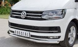 17 499 р. Защита переднего бампера (Ø63 мм, нержавейка, короткая база) SLITKOFF Volkswagen Multivan T6 дорестайлинг (2016-2019)  с доставкой в г. Кемерово. Увеличить фотографию 2