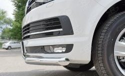 17 499 р. Защита переднего бампера (Ø63 мм, нержавейка, короткая база) SLITKOFF Volkswagen Multivan T6 дорестайлинг (2016-2019)  с доставкой в г. Кемерово. Увеличить фотографию 4