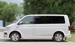 13 549 р. Защита порогов из круглой трубы диаметром 63 мм (короткая база) SLITKOFF (правая защита) Volkswagen Multivan T6 дорестайлинг (2016-2019)  с доставкой в г. Кемерово. Увеличить фотографию 2
