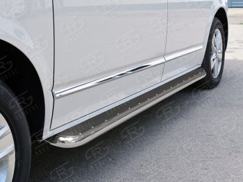 22 699 р. Левая широкая защита порогов с трубой диаметром 42 мм SLITKOFF  Volkswagen Multivan  T6 - Transporter  T6  с доставкой в г. Кемерово. Увеличить фотографию 2