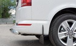 15 799 р. Защита заднего бампера (Ø63 мм, нержавейка, короткая база) SLITKOFF  Volkswagen Caravelle  T6 - Transporter  T6  с доставкой в г. Кемерово. Увеличить фотографию 4