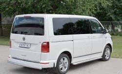 Защита заднего бампера (Ø63 мм, нержавейка, короткая база) SLITKOFF Volkswagen Caravelle  T6 - Transporter  T6
