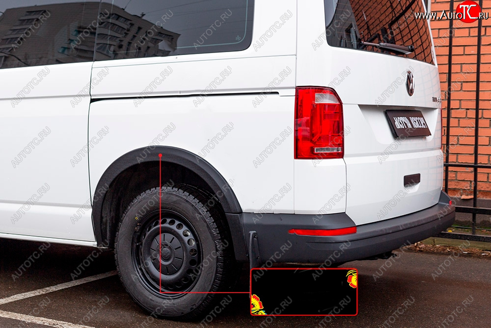 2 219 р. Накладка колесной арки RA (задняя левая)  Volkswagen Transporter  T6 (2015-2019) дорестайлинг (Поверхность шагрень)  с доставкой в г. Кемерово