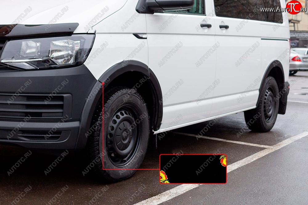 3 329 р. Накладка колесной арки RA (передняя левая)  Volkswagen Transporter  T6 (2015-2019) дорестайлинг (Поверхность глянец (под покраску), Неокрашенная)  с доставкой в г. Кемерово