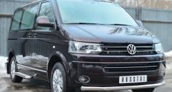 17 499 р. Одинарная защита переднего бампера диаметром 63 мм (Multivan-Caravelle) SLITKOFF Volkswagen Caravelle T5 рестайлинг (2009-2015)  с доставкой в г. Кемерово. Увеличить фотографию 4