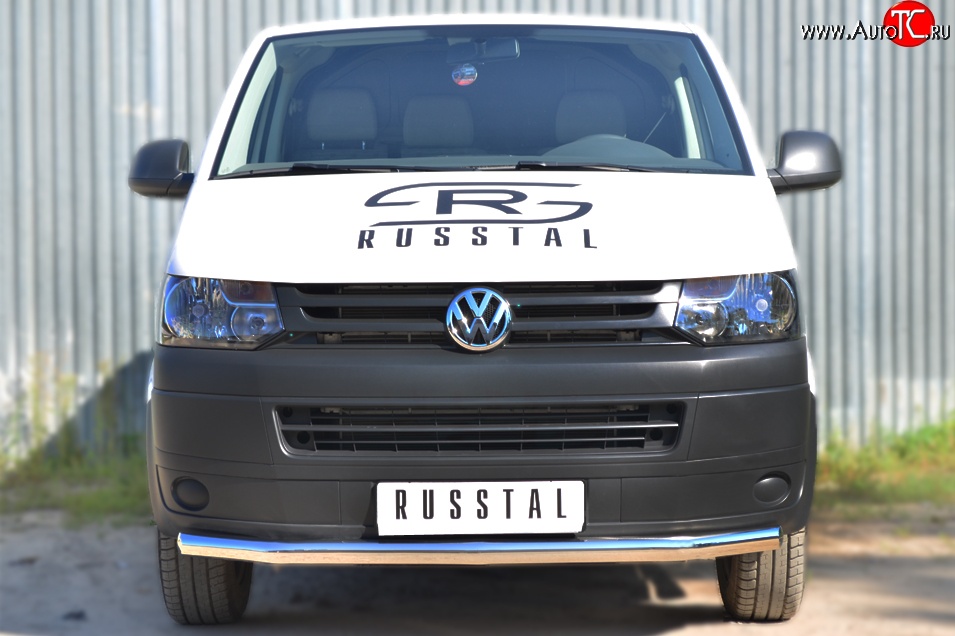 15 799 р. Одинарная защита переднего бампера диаметром 63 мм SLITKOFF Volkswagen Transporter T5 рестайлинг (2009-2015)  с доставкой в г. Кемерово