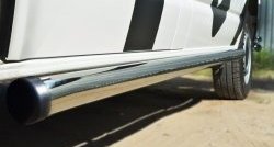 71 999 р. Левая защита порогов из круглой трубы диаметром 63 мм Russtal Volkswagen Transporter T6 дорестайлинг (2015-2019) (Защита порогов с со скосами на торцах (вариант 1))  с доставкой в г. Кемерово. Увеличить фотографию 8