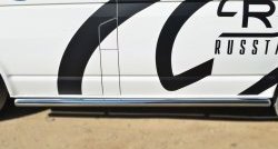 71 999 р. Левая защита порогов из круглой трубы диаметром 63 мм Russtal Volkswagen Transporter T6 дорестайлинг (2015-2019) (Защита порогов с со скосами на торцах (вариант 1))  с доставкой в г. Кемерово. Увеличить фотографию 10