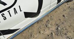 71 999 р. Правая защита порогов из круглой трубы диаметром 63 мм Russtal Volkswagen Transporter T6 дорестайлинг (2015-2019) (Защита порогов с со скосами на торцах (вариант 1))  с доставкой в г. Кемерово. Увеличить фотографию 2