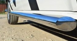 71 999 р. Правая защита порогов из круглой трубы диаметром 63 мм Russtal Volkswagen Transporter T6 дорестайлинг (2015-2019) (Защита порогов с со скосами на торцах (вариант 1))  с доставкой в г. Кемерово. Увеличить фотографию 3