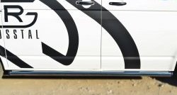 71 999 р. Правая защита порогов из круглой трубы диаметром 63 мм Russtal Volkswagen Transporter T6 дорестайлинг (2015-2019) (Защита порогов с со скосами на торцах (вариант 1))  с доставкой в г. Кемерово. Увеличить фотографию 5