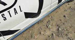 71 999 р. Правая защита порогов из круглой трубы диаметром 63 мм Russtal Volkswagen Transporter T6 дорестайлинг (2015-2019) (Защита порогов с со скосами на торцах (вариант 1))  с доставкой в г. Кемерово. Увеличить фотографию 6