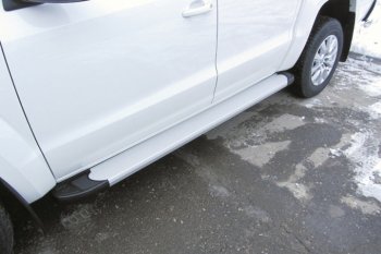 Алюминиевые пороги для ног Slitkoff (Optima) Volkswagen Teramont  CA1 (2016-2020) дорестайлинг