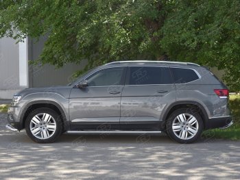 21 099 р. Пороги труба 120х60 Russtal (овал с проступью) Volkswagen Teramont CA1 дорестайлинг (2016-2020)  с доставкой в г. Кемерово. Увеличить фотографию 2