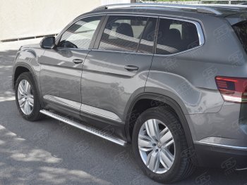 21 099 р. Пороги труба 120х60 Russtal (овал с проступью) Volkswagen Teramont CA1 дорестайлинг (2016-2020)  с доставкой в г. Кемерово. Увеличить фотографию 4