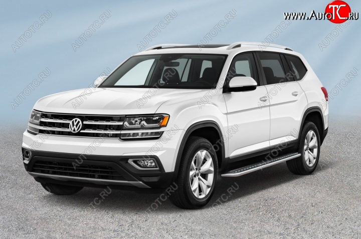 25 699 р. Пороги с листом d57 Slitkoff  Volkswagen Teramont  CA1 (2016-2020) дорестайлинг (Цвет: нержавеющая полированная сталь)  с доставкой в г. Кемерово