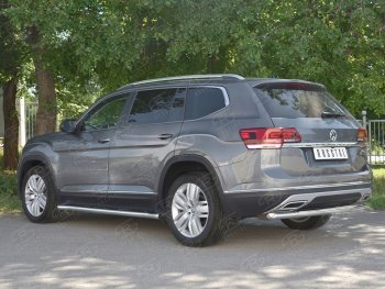 15 249 р. Защита заднего бампера (Ø63 мм, нержавейка) SLITKOFF Volkswagen Teramont CA1 дорестайлинг (2016-2020)  с доставкой в г. Кемерово. Увеличить фотографию 2