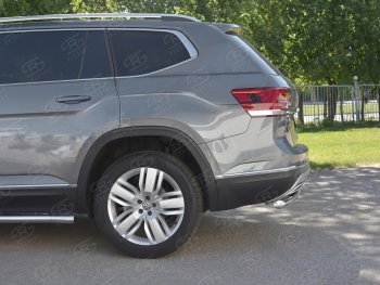 15 249 р. Защита заднего бампера (Ø63 мм, нержавейка) SLITKOFF Volkswagen Teramont CA1 дорестайлинг (2016-2020)  с доставкой в г. Кемерово. Увеличить фотографию 3