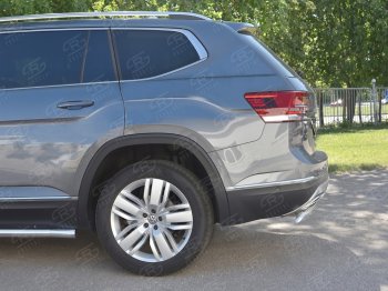 11 599 р. Защита заднего бампера (Ø75х42 мм, нержавейка) Russtal Volkswagen Teramont CA1 дорестайлинг (2016-2020)  с доставкой в г. Кемерово. Увеличить фотографию 3