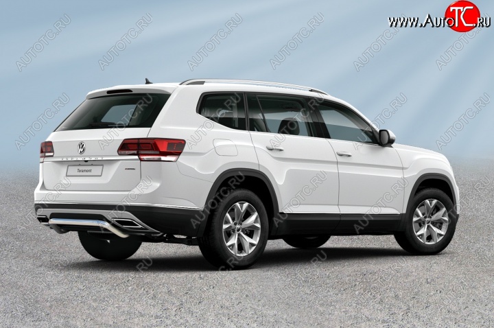 14 899 р. Защита заднего бампера Slitkoff (Ø 57 мм, скоба)  Volkswagen Teramont  CA1 (2016-2020) дорестайлинг (Нержавеющая сталь)  с доставкой в г. Кемерово