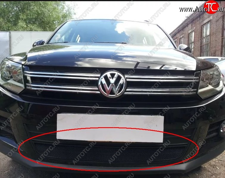 2 699 р. Защитная решётка в воздуховод автомобиля Russtal (черная) Volkswagen Tiguan Mk2 дорестайлинг (2016-2020)  с доставкой в г. Кемерово