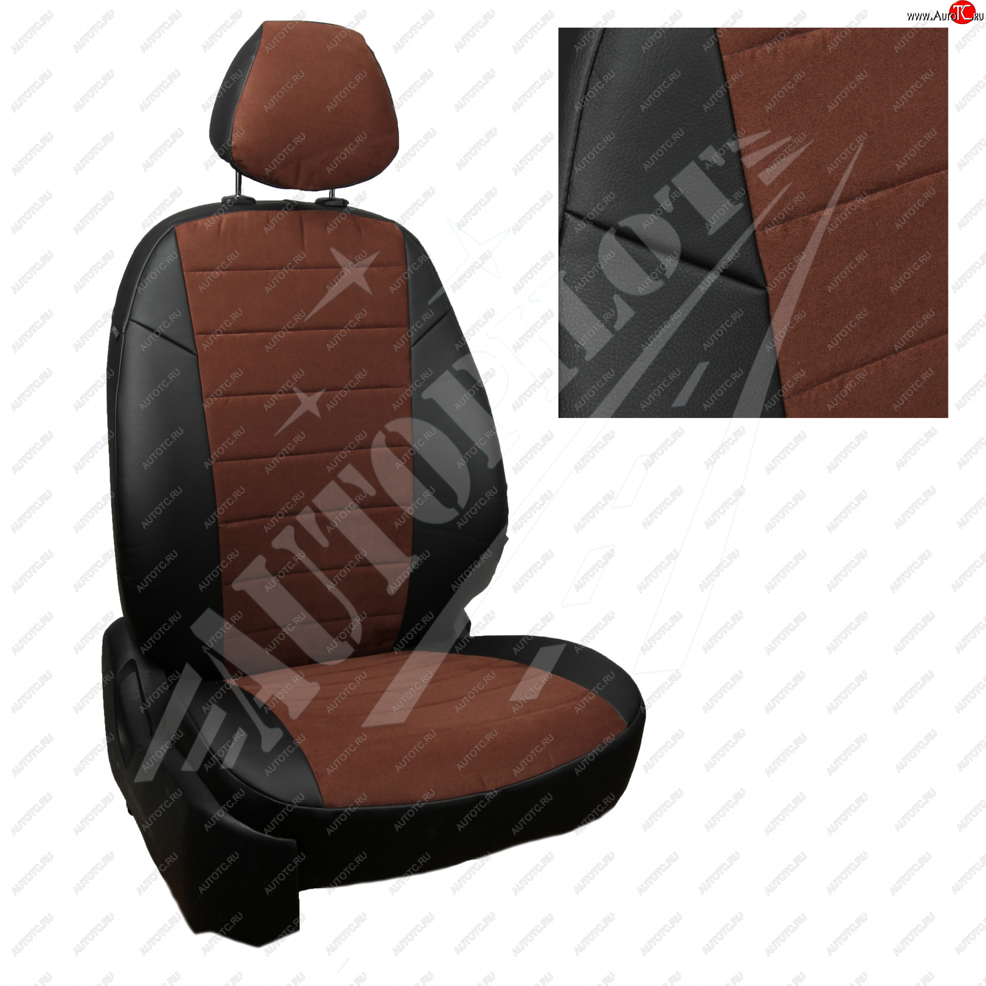 13 649 р. Чехлы сидений AUTOPILOT Алькантара (комплектация Comfortline/Highline, со столиками/без столиков, пасс. спинка трансформер)  Volkswagen Tiguan  Mk2 (2016-2022) дорестайлинг, рестайлинг (Черный + Шоколад)  с доставкой в г. Кемерово