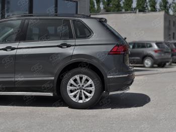 12 699 р. Защита заднего бампера (Ø42 мм уголки, нержавейка, NOT R-LINE) SLITKOFF  Volkswagen Tiguan  Mk2 (2020-2022) рестайлинг (полированная нержавейка)  с доставкой в г. Кемерово. Увеличить фотографию 3