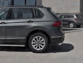 16 399 р. Защита заднего бампера (Ø63 и 42 мм, нержавейка, NOT R-LINE) SLITKOFF  Volkswagen Tiguan  Mk2 (2020-2022) рестайлинг  с доставкой в г. Кемерово. Увеличить фотографию 3