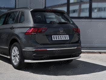 Защита заднего бампера (Ø63 мм, нержавейка, NOT R-LINE) SLITKOFF Volkswagen Tiguan  Mk2 (2020-2022) рестайлинг