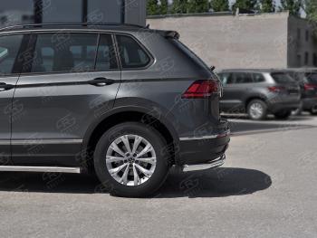 16 349 р. Защита заднего бампера (Ø63 мм, нержавейка, NOT R-LINE) SLITKOFF  Volkswagen Tiguan  Mk2 (2020-2022) рестайлинг  с доставкой в г. Кемерово. Увеличить фотографию 3